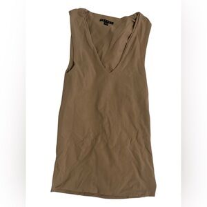 Theory Tan Sleeveless Stretchy Tank Top